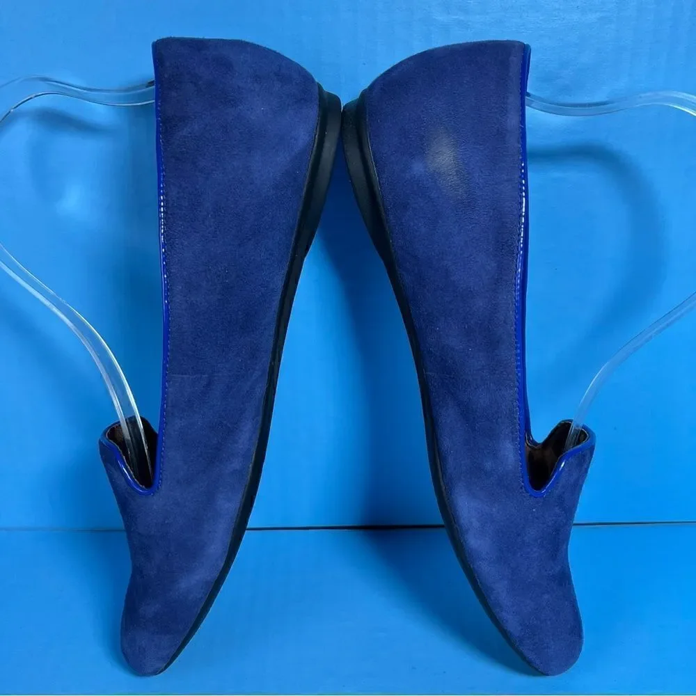 Clarks Bendables‎ Womens Poem Gloss Flats in Blue Suede 9.5M